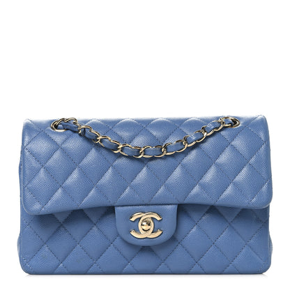 Chanel Caviar Quilted Small Double Flap Blue 1 of 11
