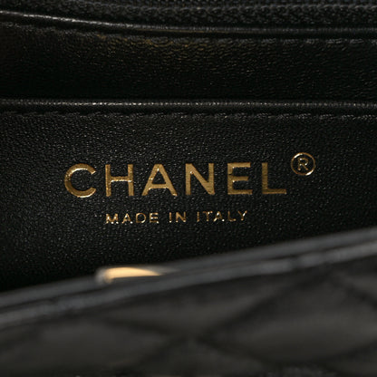 Chanel Lambskin Quilted Mini Crystal Top Handle Rectangular Flap Black 6 of 10