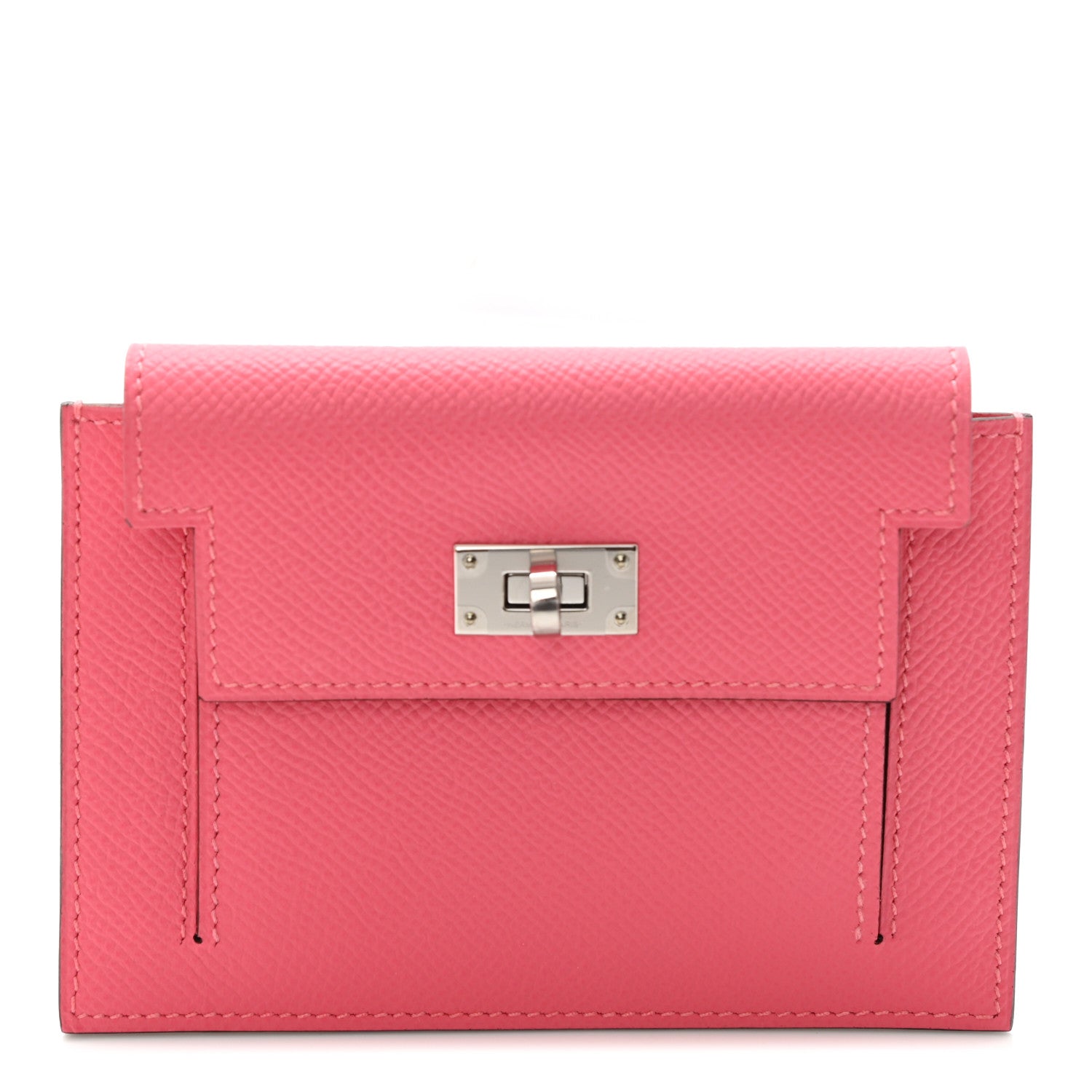 Hermes Epsom Kelly Pocket Compact Wallet Rose Azalee 1 of 7