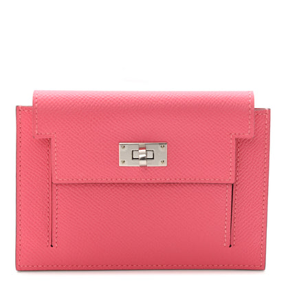Hermes Epsom Kelly Pocket Compact Wallet Rose Azalee 1 of 7