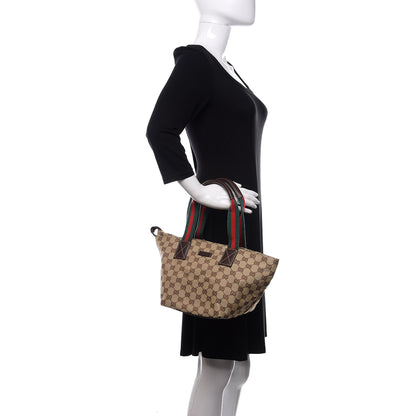 Gucci GG Monogram Small Web Handle Bucket Tote Dark Brown 2 of 10