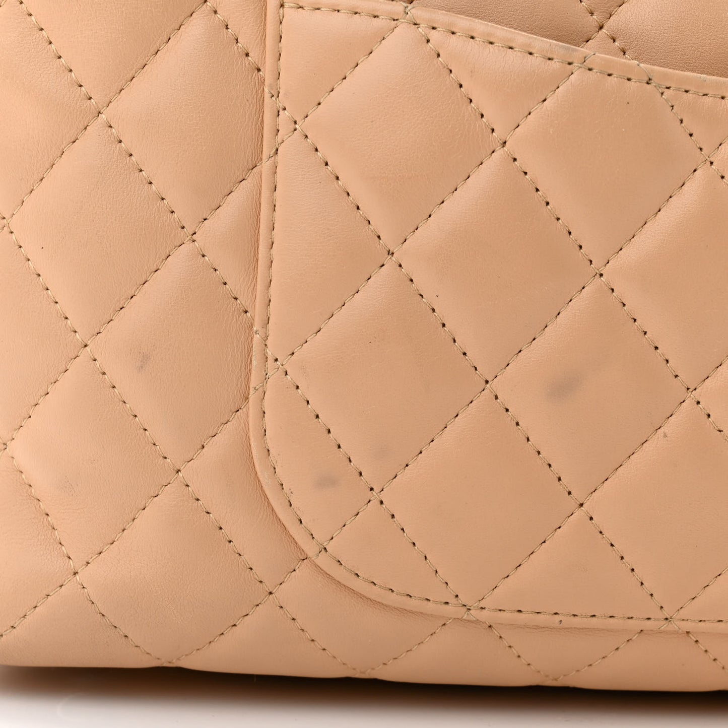 Calfskin Quilted Large Cambon Bowler Beige Black