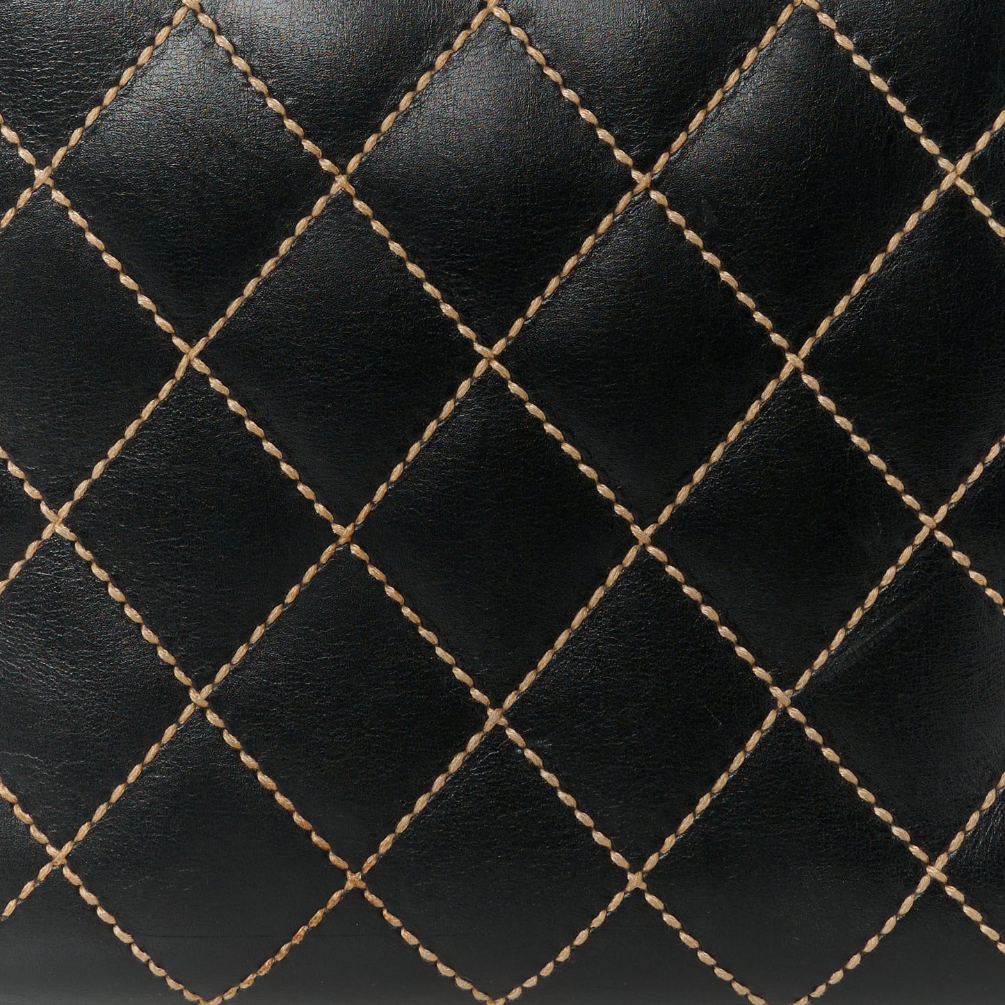 Calfskin Wild Stitch Vertical Top Handle Bag Black
