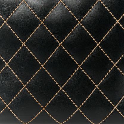 Chanel Calfskin Wild Stitch Vertical Top Handle Bag Black 8 of 12