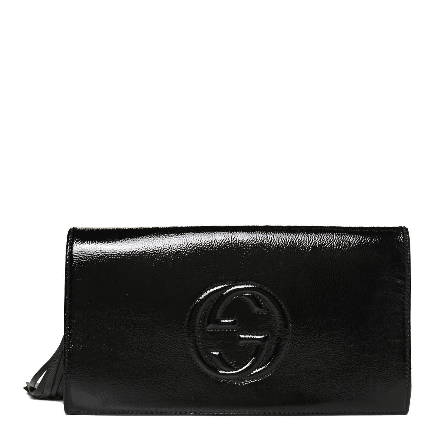 Soft Patent Medium Soho Clutch Black