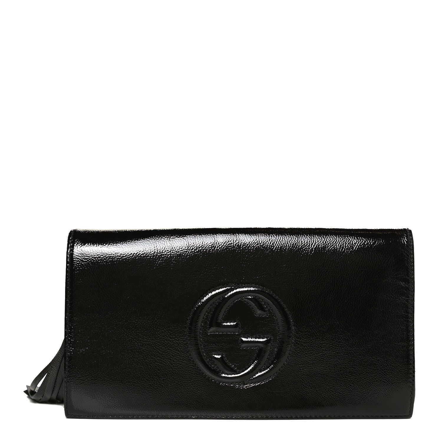 Gucci Soft Patent Medium Soho Clutch Black 1 of 13