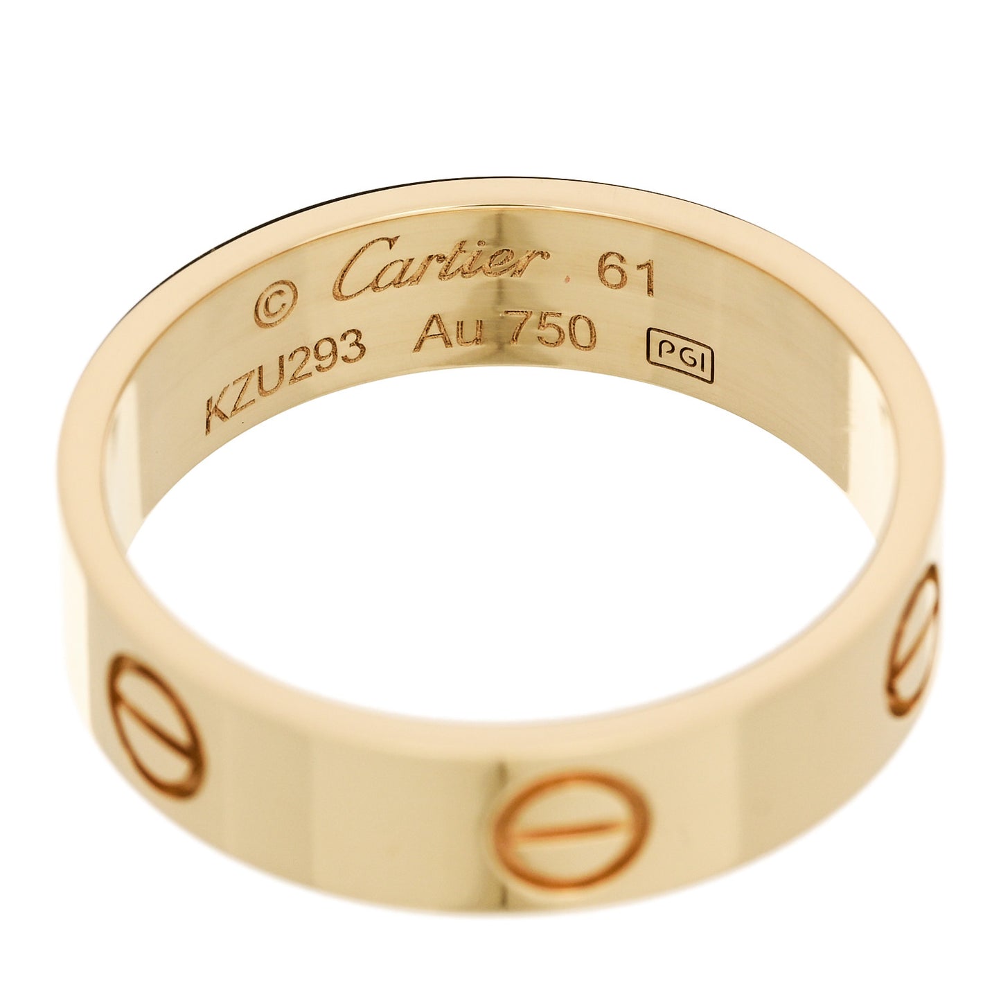 18K Yellow Gold 5.5mm LOVE Ring 61 9.75