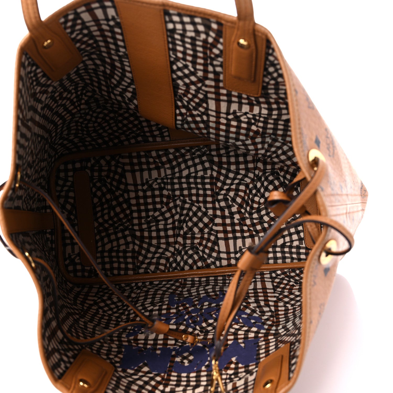 MCM Visetos Medium Liz Reversible Shopper Tote Cognac 5 of 16