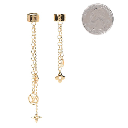 Louis Vuitton Nanogram Earphone Earrings Gold 2 of 4