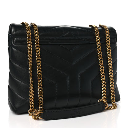 Saint Laurent Calfskin Y Quilted Monogram Small Loulou Chain Satchel Black 3 of 10