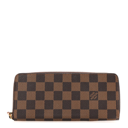Louis Vuitton Damier Ebene Clemence Wallet Rose Ballerine 1 of 6