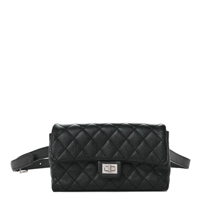 Chanel Grained Calfskin Quilted 2.55 Reissue Flap Belt Bag Clutch Black 1 of 9