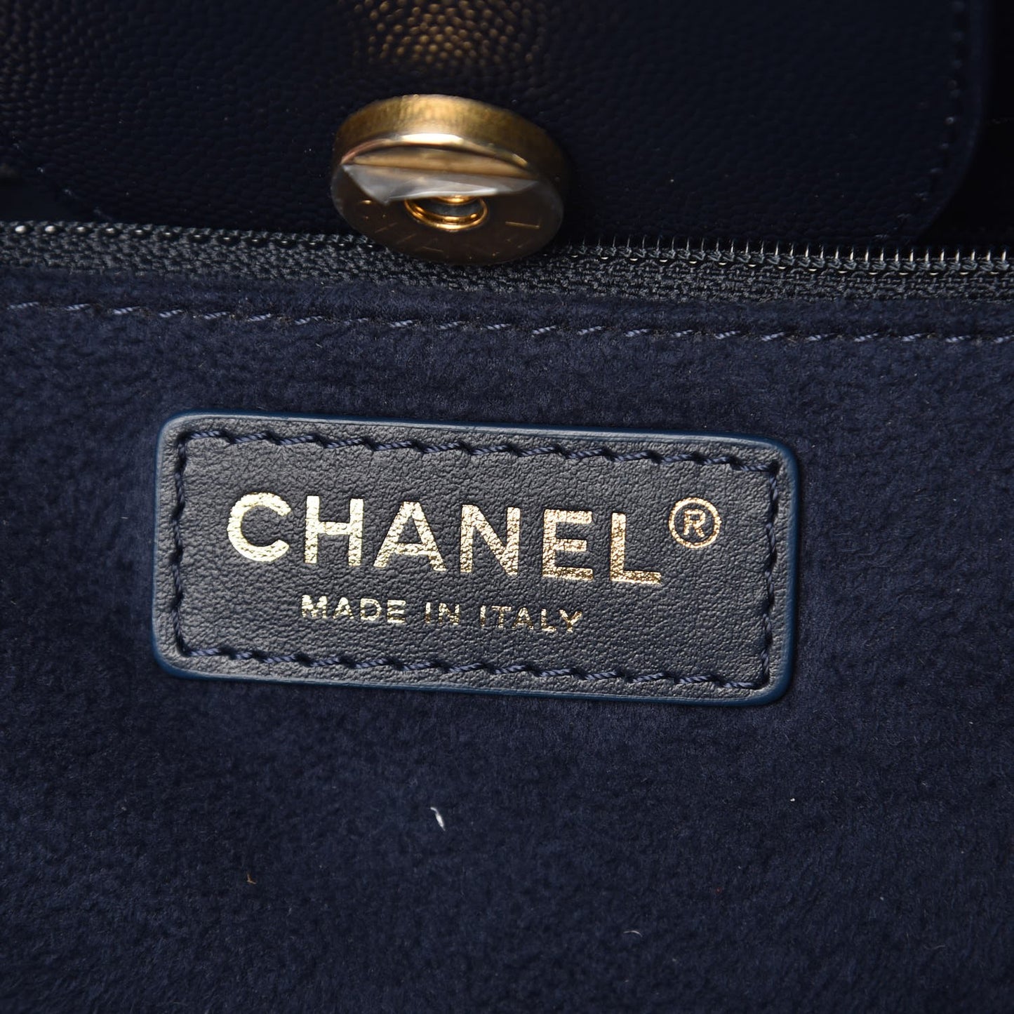 Caviar Small Studded Deauville Tote Blue