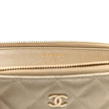 Chanel Metallic Caviar Quilted Small Clutch With Chain Gold 8 of 13