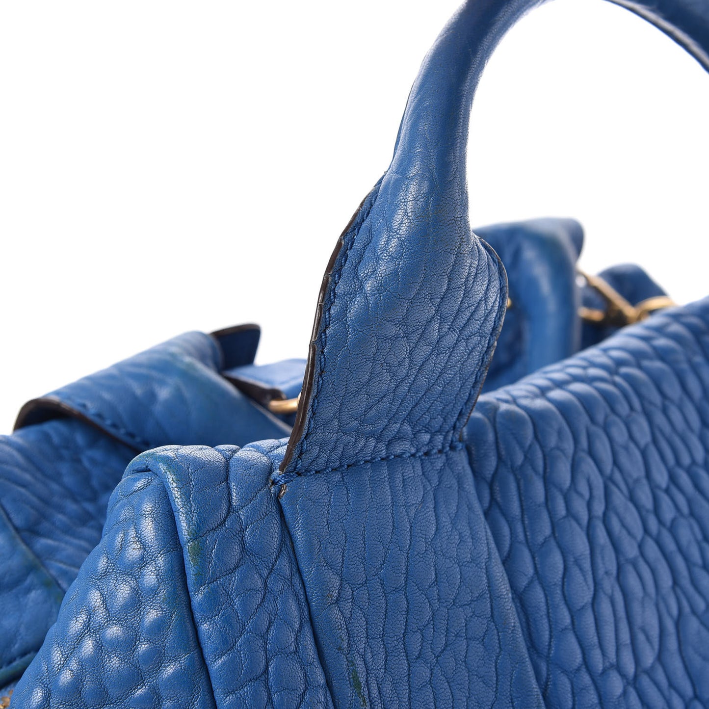 Lambskin Studded Shoulder Bag Blue