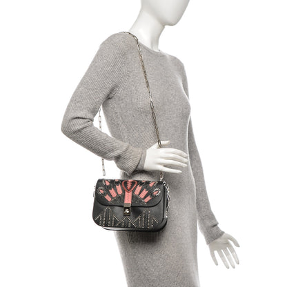 Valentino Garavani Vitello Loveblade Embellished Chain Flap Bag Black Multicolor 2 of 7
