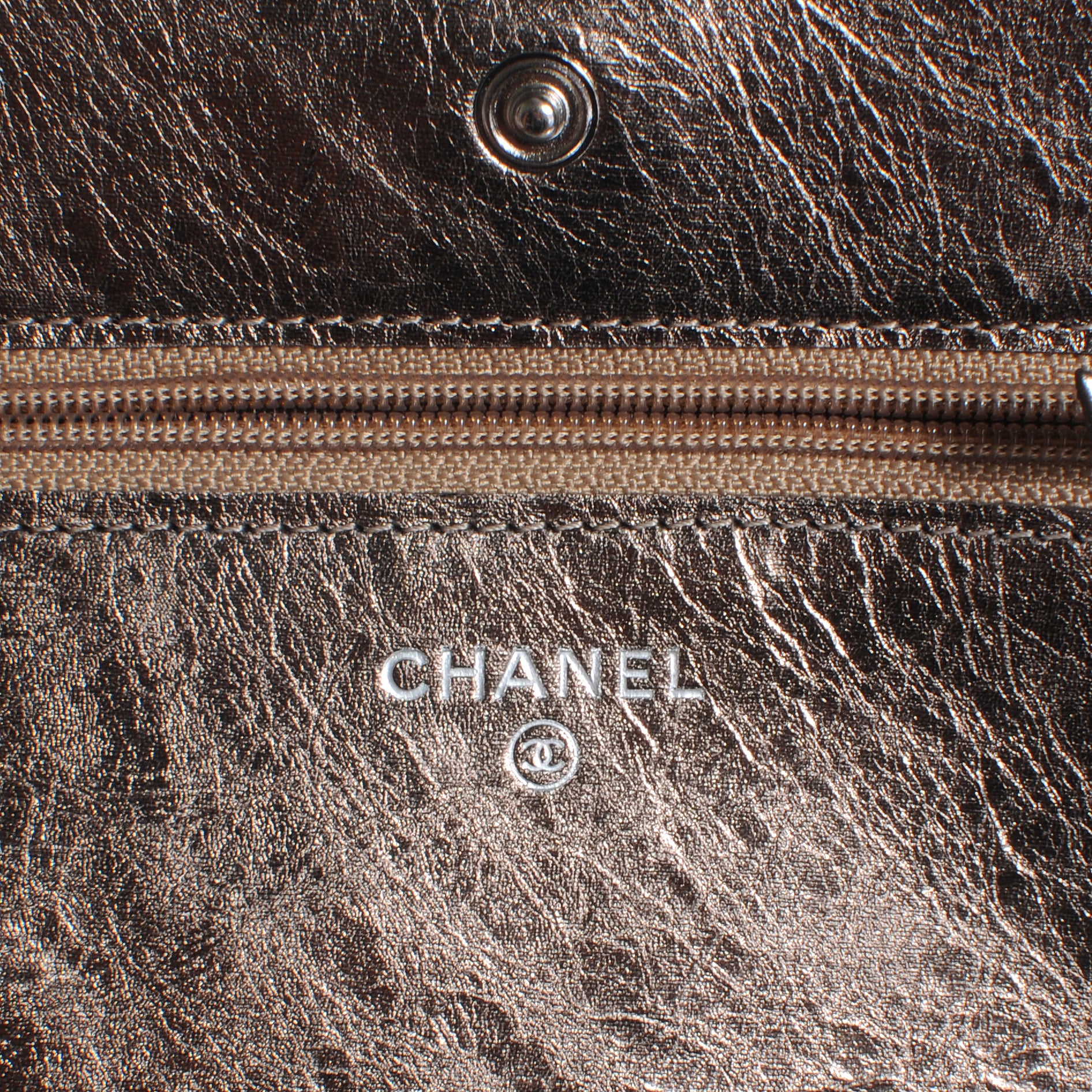 Chanel Calfskin Reissue Wallet On Chain WOC Dark Silver 6 of 10