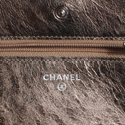 Chanel Calfskin Reissue Wallet On Chain WOC Dark Silver 6 of 10