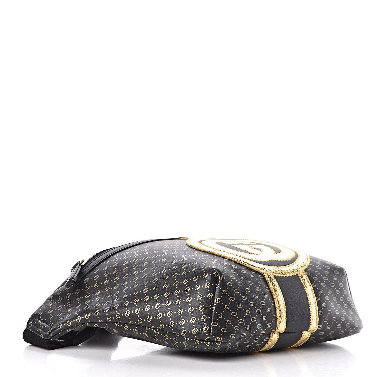 Gucci X DAPPER DAN Calfskin Laminated Ayers GG Micro Monogram Mens Belt Bag Black 4 of 12