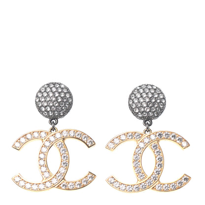 Chanel Crystal CC Drop Logo Earrings 1 of 4
