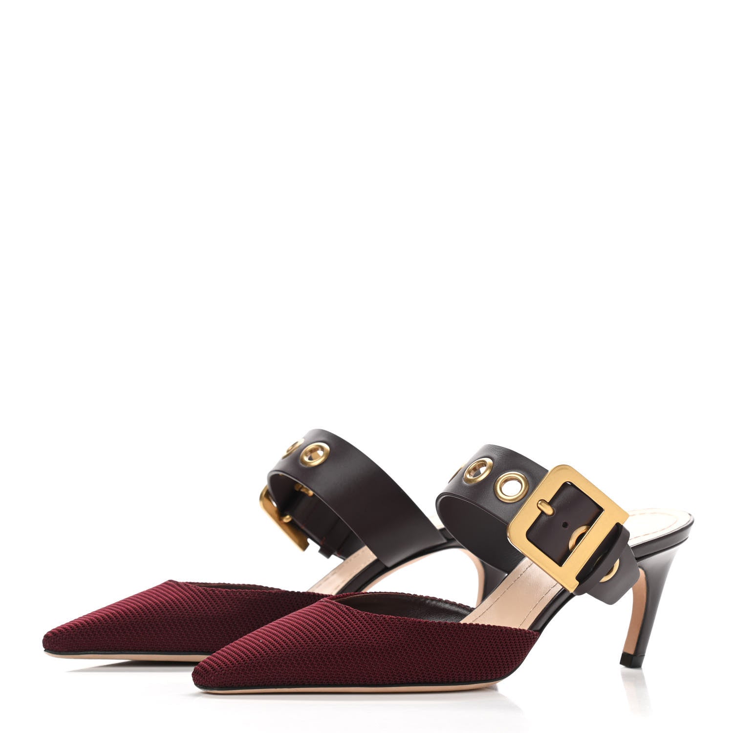 Christian Dior Technical Fabric Calfskin D-Dior 65mm Mules 35 Rouge Black 3 of 6