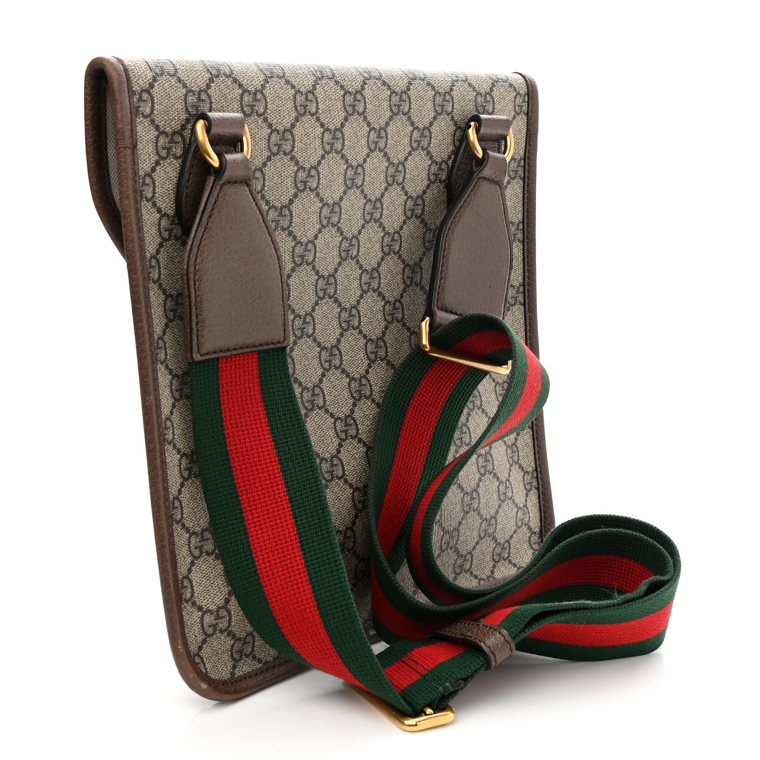 Gucci GG Supreme Monogram Web Medium Neo Vintage Flap Messenger Bag Beige New Acero 3 of 9