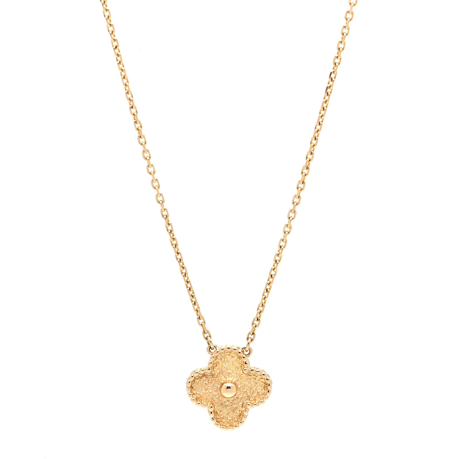 Van Cleef & Arpels 18K Yellow Gold Vintage Alhambra Pendant Necklace 1 of 6