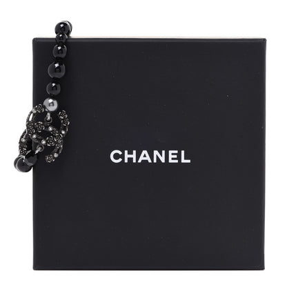 Chanel Pearl Crystal CC Camellia Bracelet Ruthenium Black 6 of 6