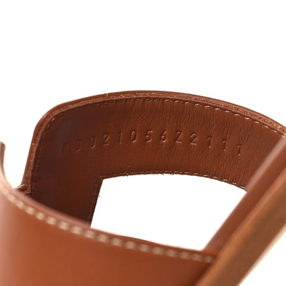 Hermes Box Calfskin Oran Sandals 37.5 Gold 6 of 8