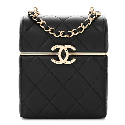 Chanel Lambskin Quilted Small Box With Chain Black 1 of 12
