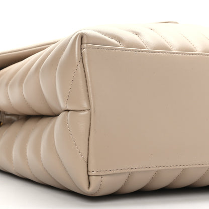Saint Laurent Calfskin Y Quilted Monogram Medium Loulou Chain Satchel Dark Beige 8 of 9