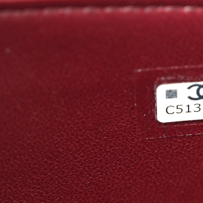 Chanel Calfskin Crocodile Embossed Crococo Top Handle Slim Vanity Case With Chain Dark Burgundy 7 of 11