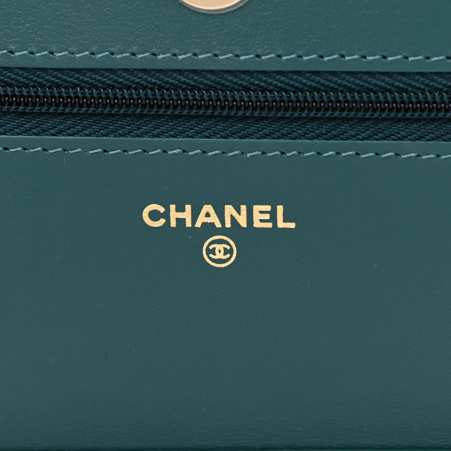 Chanel Shaded Patent Calfskin Quilted Wallet On Chain WOC Green Blue 6 of 12