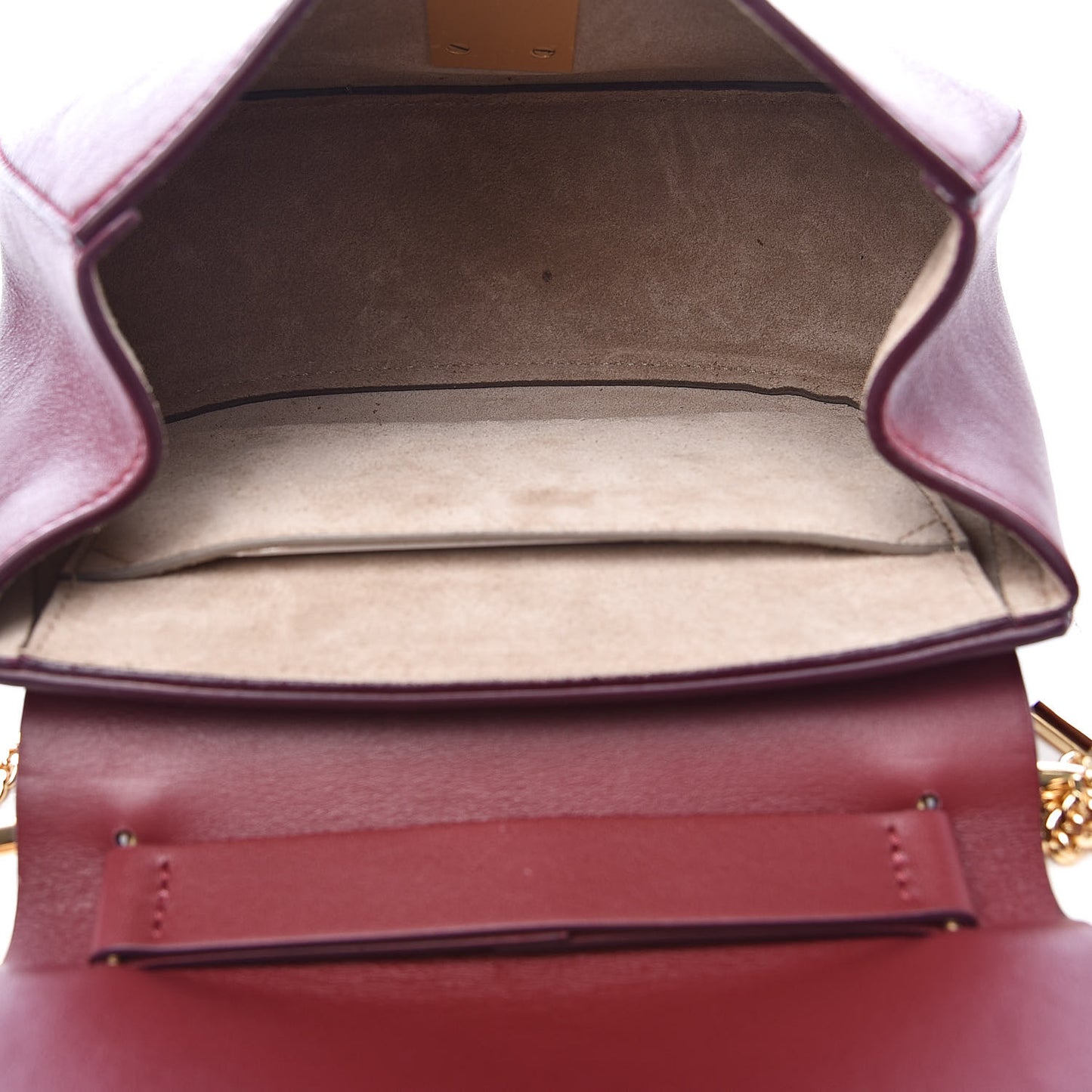 Calfskin Mini Drew Shoulder Bag Plum Purple