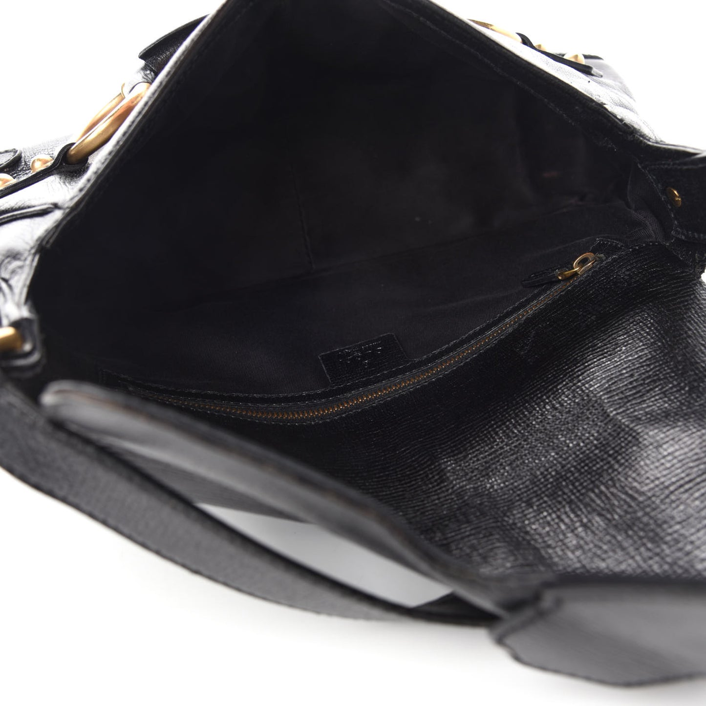 Calfskin Horsebit Flap Bag Black