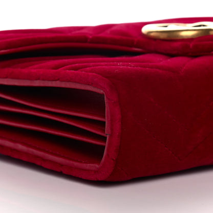 Gucci Velvet Matelasse GG Marmont Chain Wallet Fuchsia Violet Cyclamen 10 of 12