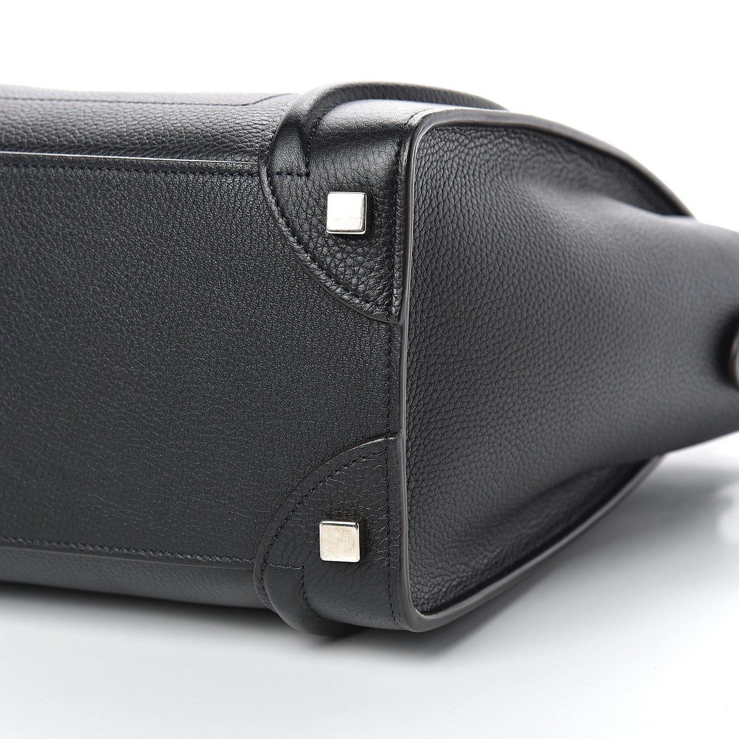 Drummed Calfskin Micro Luggage Black