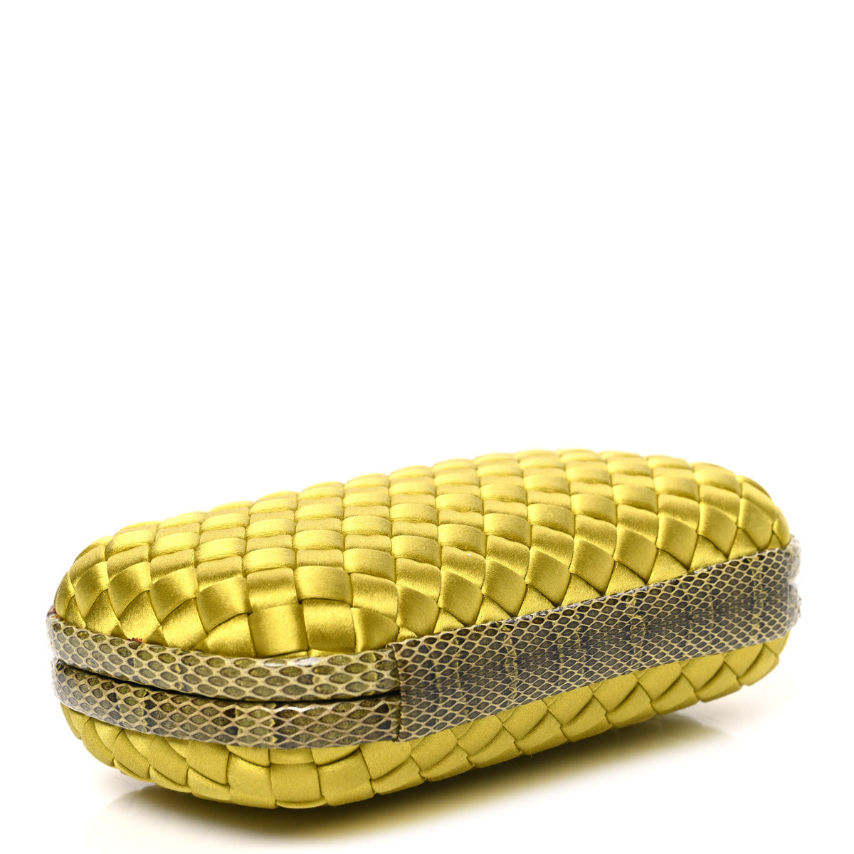 Bottega Veneta Satin Intreccio Impero Ayers Knot Clutch Chartreuse 4 of 7