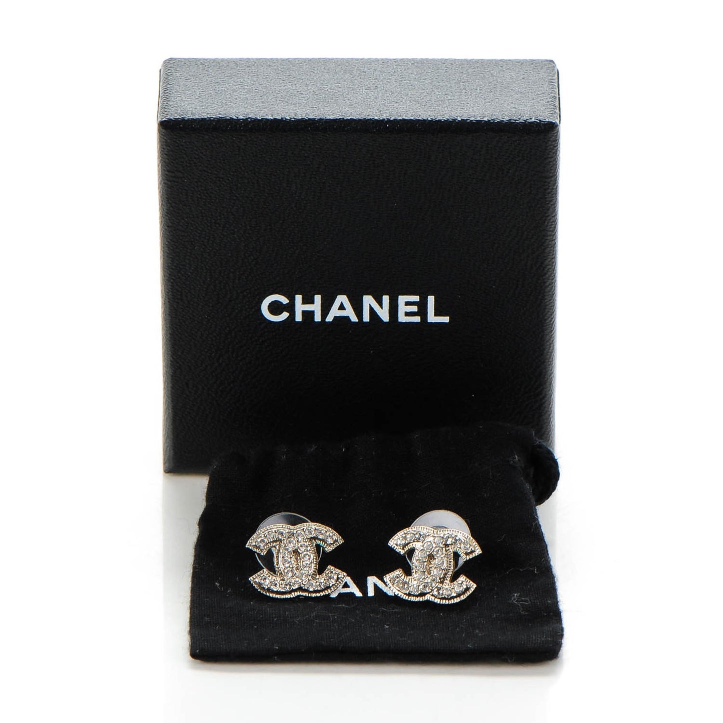 Crystal CC Earrings Silver