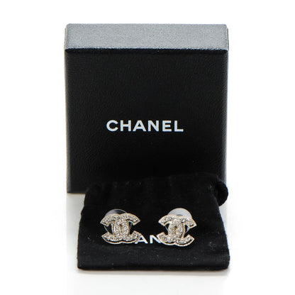 Chanel Crystal CC Earrings Silver 3 of 7