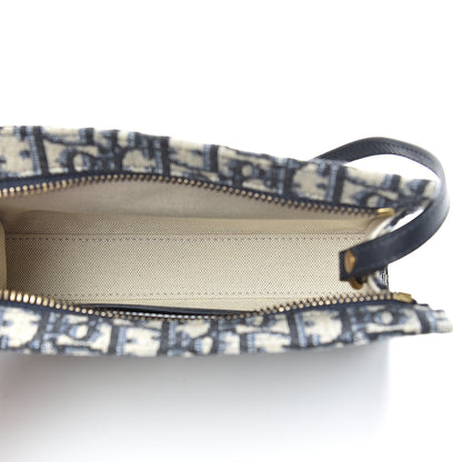 Christian Dior Oblique Zipped Pouch Clutch Blue 4 of 8