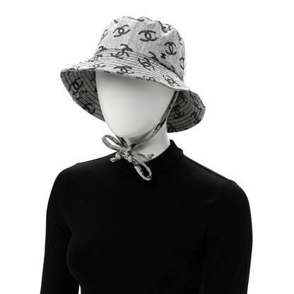 Chanel Denim CC Bucket Hat M White Black 2 of 11