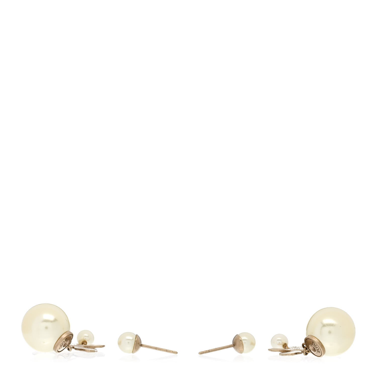 Christian Dior Pearl Butterfly Tribal Earrings Gold 3 of 5