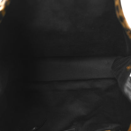Saint Laurent Canvas Calfskin Leopard Print Rive Gauche Noe Tote Natural Black 5 of 12