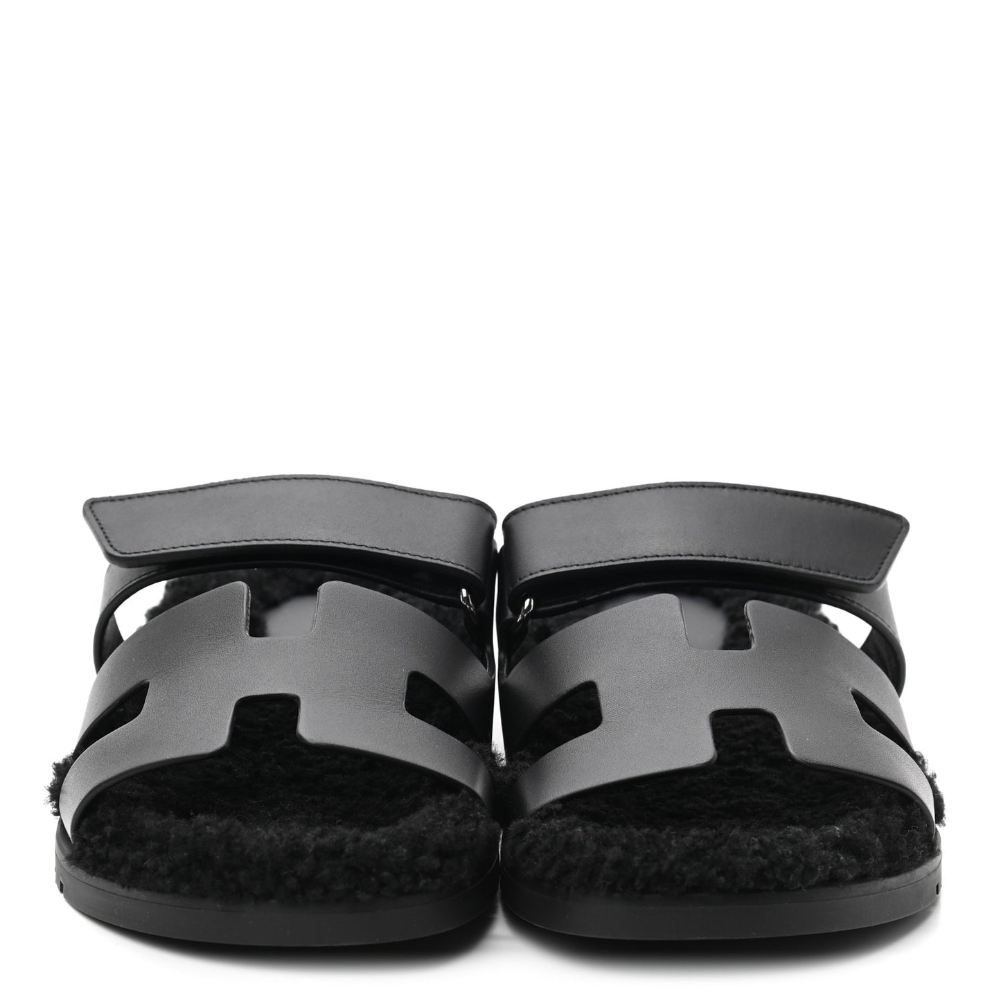 Calfskin Woolskin Womens Chypre Sandals 38 Black