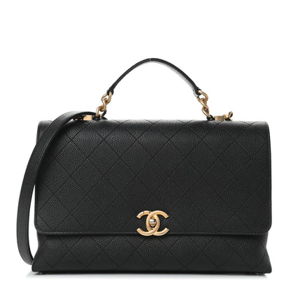 Chanel Grained Calfskin Stitched Flap Black 1 of 9