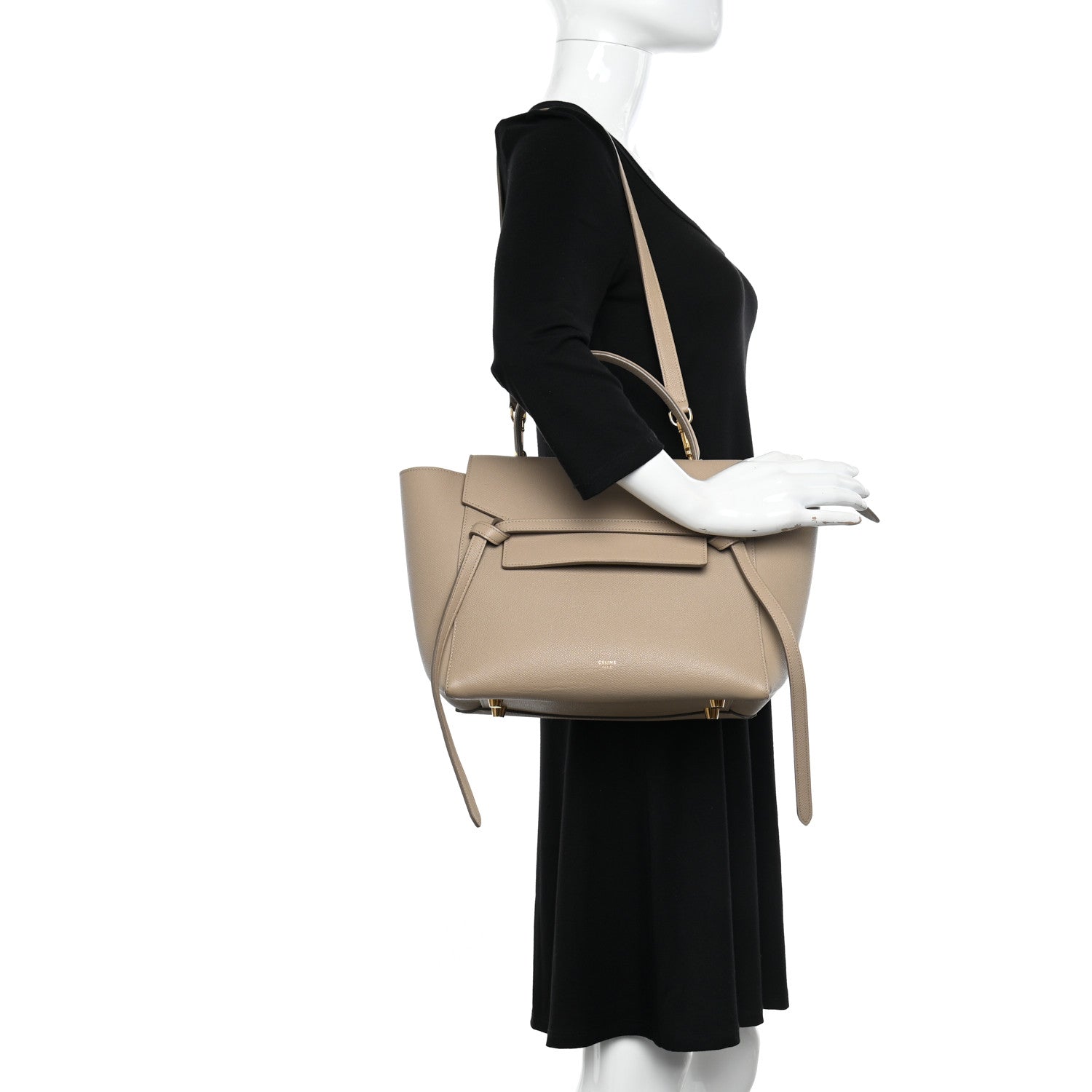Celine Grained Calfskin Mini Belt Bag Light Taupe 2 of 10