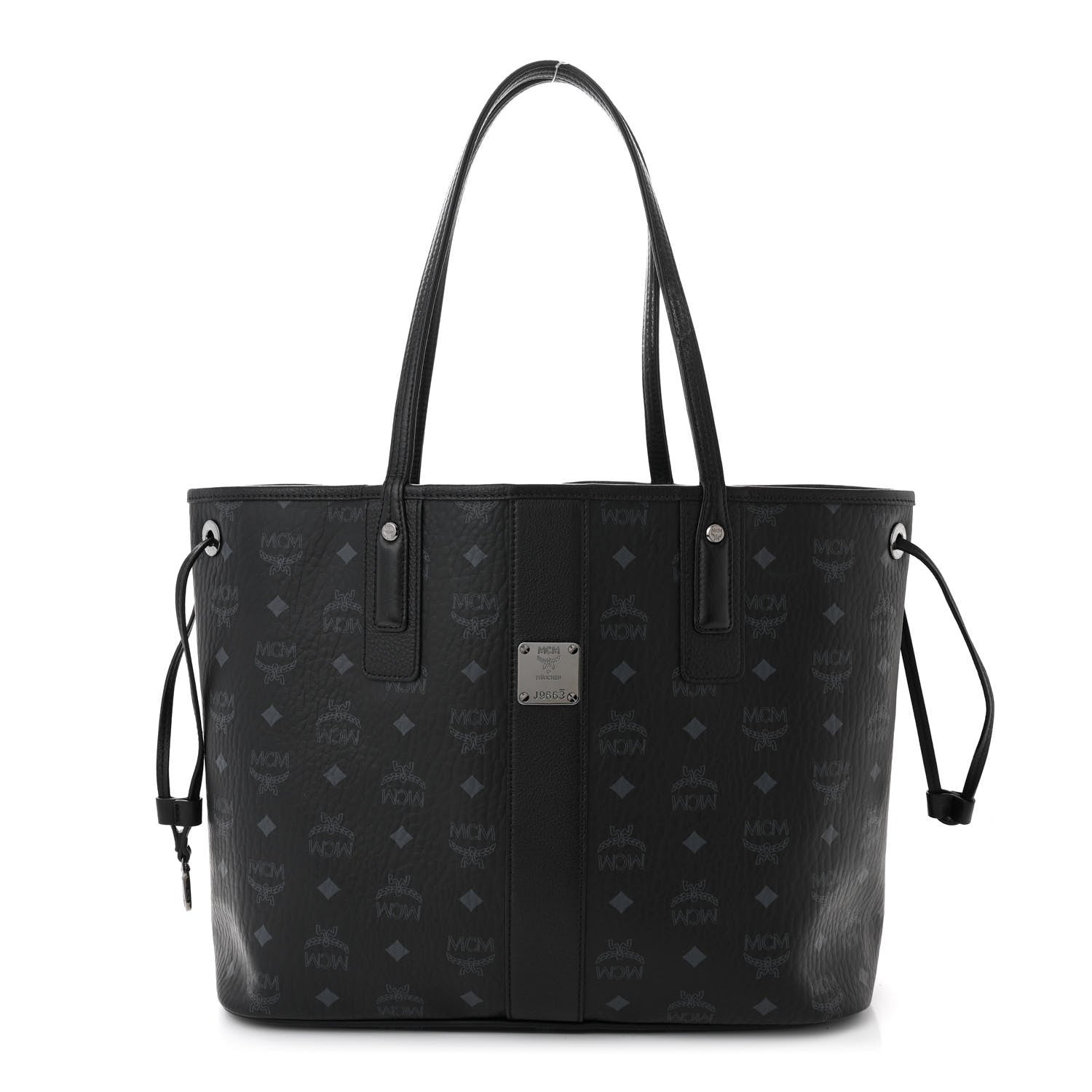 MCM Visetos Medium Liz Reversible Shopper Tote Black 1 of 16