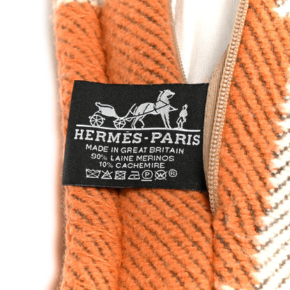 Hermes Wool Cashmere Avalon Pillow PM Ecru Potiron 3 of 3