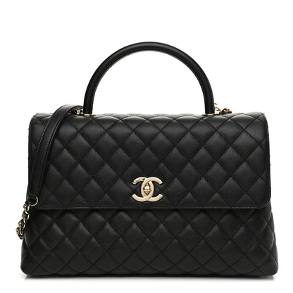 Chanel Caviar Quilted Medium Coco Handle Flap Black 2 of 27